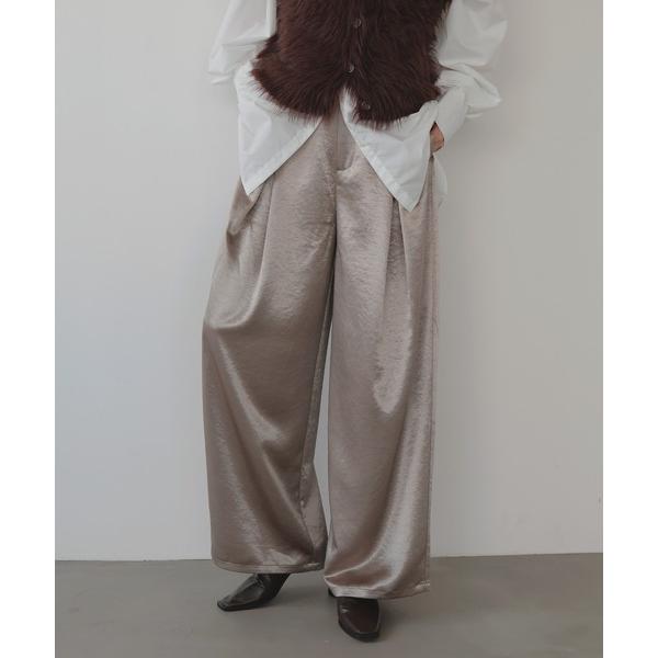 「LIAN」 スラックス FREE グレイッシュベージュ レディース