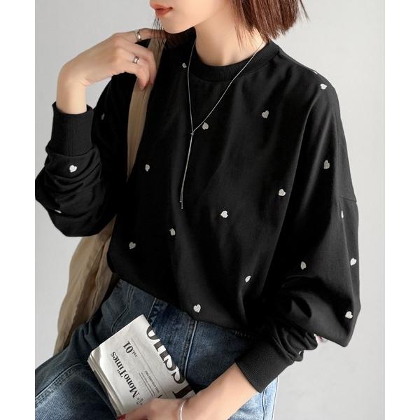 「Java」 長袖カットソー X-LARGE ブラック×ホワイト レディース