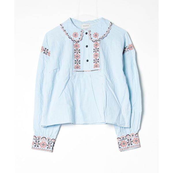 「Diosfront」 長袖ブラウス M ライトブルー レディース