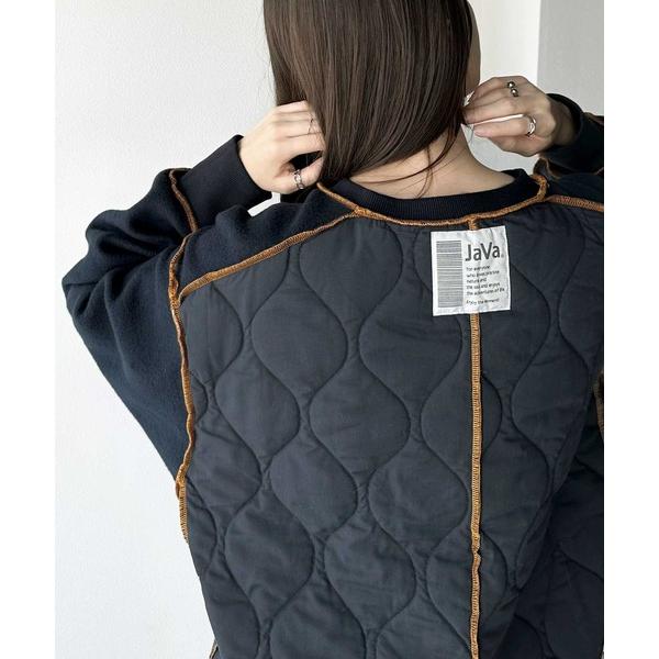 「Java」 スウェットカットソー LARGE ネイビー レディース