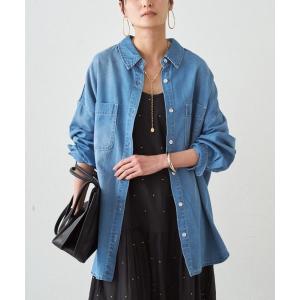 ブラウス シャツ 「サイズ展開あり/初夏まで着られる」フルイドデニムシャツ レディース