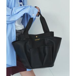 トートバッグ マルチポケットフェイクレザートートバッグ レディース