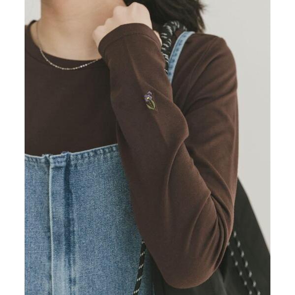 tシャツ ワンポイント刺シュウロンTシャツ レディース