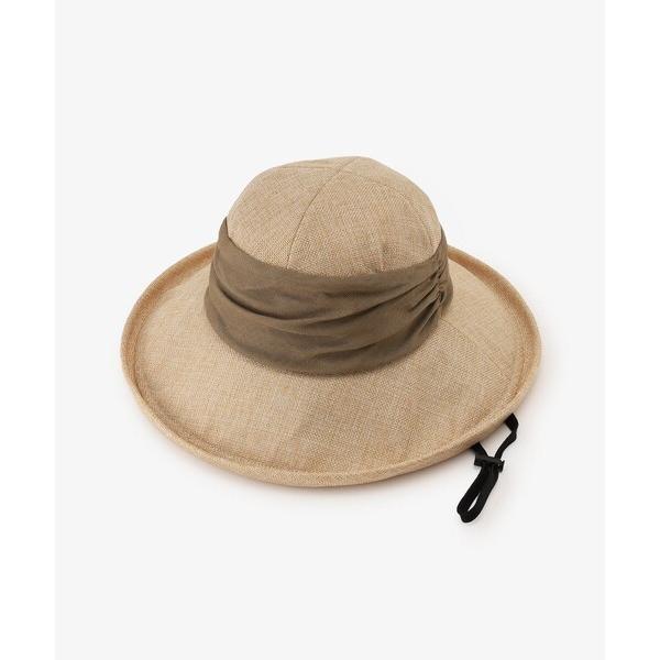 帽子 ハット ギマギャザーエッジアップUVハット レディース