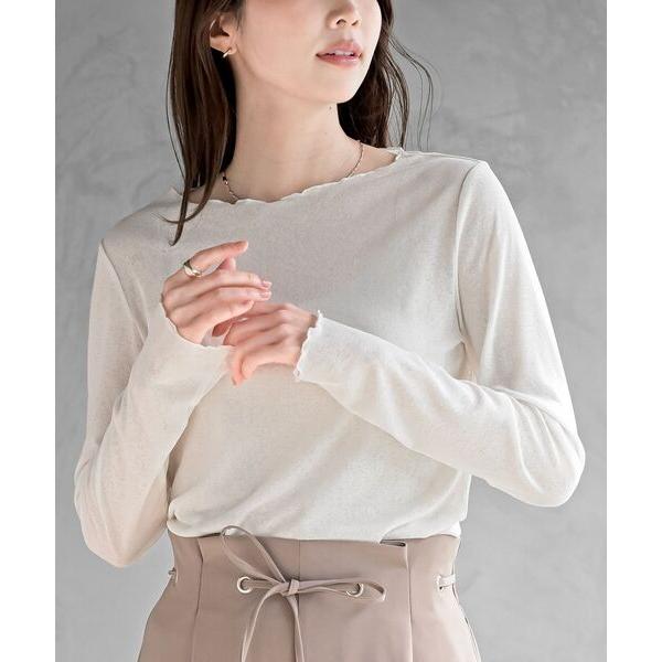 tシャツ シアー天竺メローネックカットソー レディース
