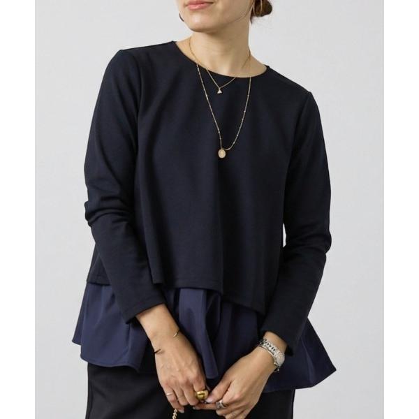 ブラウス シャツ 後ろタフタ長袖ブラウス レディース