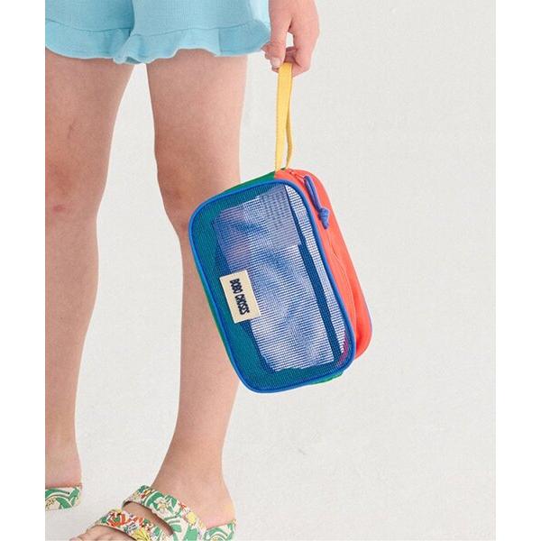 ポーチ Color block mesh pouch キッズ 子供 男の子 女の子