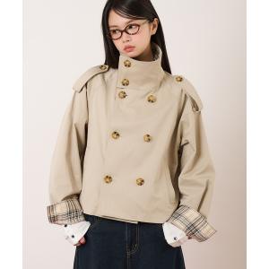 ブルゾン アウター classic check short trench / クラシックチェックショートトレンチ レディース