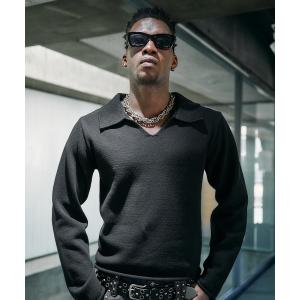 セーター ニット Roll-up Skipper Knit Polo / ロールアップスキッパーニットポロ メンズ