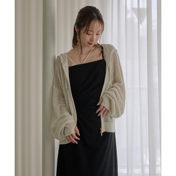 パーカー glitter sheer hoodie / ラメシアーパーカー レディース