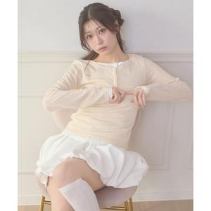 tシャツ henley neck lace fake layered tops / ヘンリーネックレースフェイクレイヤードトップス レディース