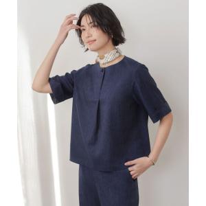 ブラウス シャツ 「セット着用可」リネンバイオシャンブレー ブラウス レディース