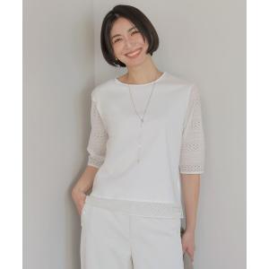 tシャツ 「一枚で着映え」スムースジャージー 刺繍 カットソー レディース