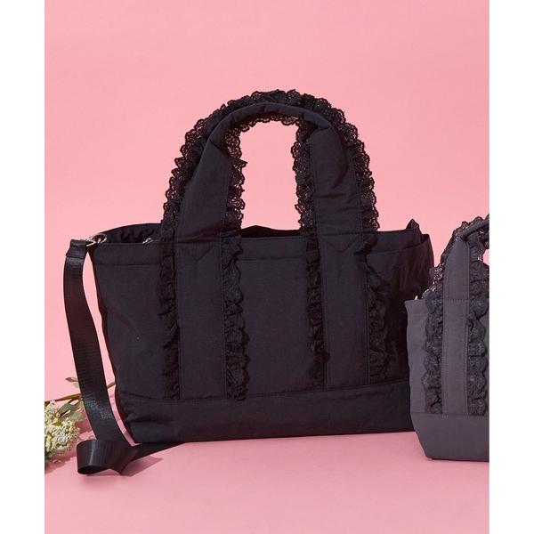 トートバッグ 「SALON de RUBAN / サロン ド ルヴァン」 レース付き2wayトートバ...