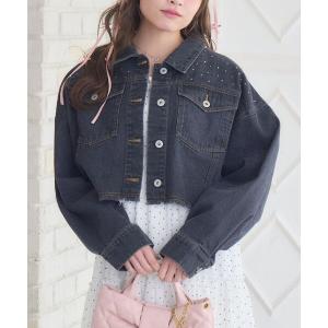 デニムジャケット gジャン ビジュー付きデニムJK レディース