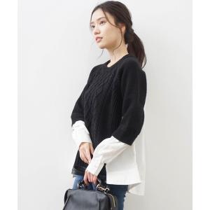 「HERENCIA」 長袖ニット MEDIUM ブラック×ホワイト レディース