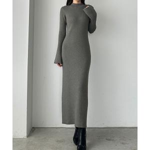 「Louere」 ニットワンピース MEDIUM チャコール レディース