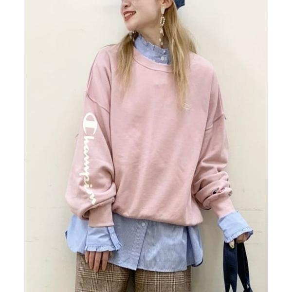 「Champion」 スウェットカットソー L ピンク レディース