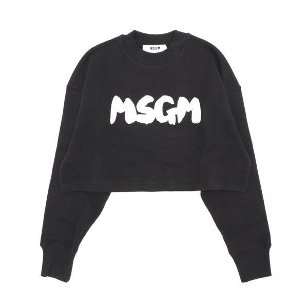「MSGM」 スウェットカットソー S ブラック×ホワイト レディース