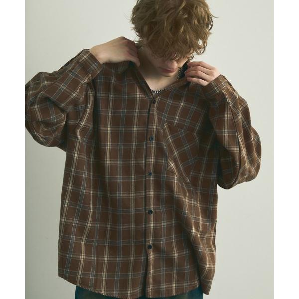 「Shoowtime」 長袖シャツ MEDIUM ブラウン メンズ