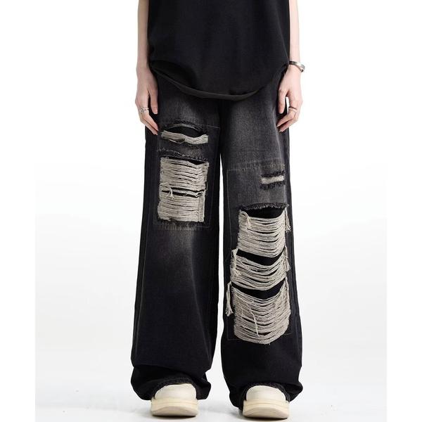「Theater code」 デニムパンツ 3 ブラック メンズ