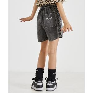 パンツ サイドレースアップ デニムショートパンツ キッズ 子供服 女の子