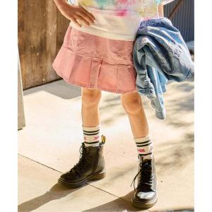スカート バックロゴ 切替プリーツスカート キッズ 子供服 女の子