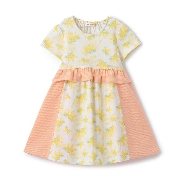 ワンピース ミモザ切替ワンピース キッズ 子供服 女の子