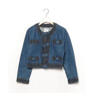 「MOSCHINO」 デニムジャケット 9 ネイビー レディース