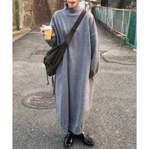 「HANNE」 ニットワンピース フリー グレー レディース