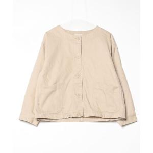 「studio CLIP」 ノーカラージャケット M ベージュ レディース