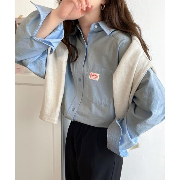 「Java」 長袖シャツ LARGE ブルー レディース