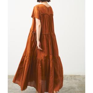 「HERENCIA」 半袖ワンピース MEDIUM ライトブラウン レディース