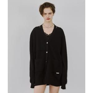 カーディガン PLATE VNECK OVER CARDIGAN/プレートブイネックオーバーカーディガン レディース