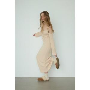 ワンピース Open Shoulder Long Dress /パッドin肩開きワンピース