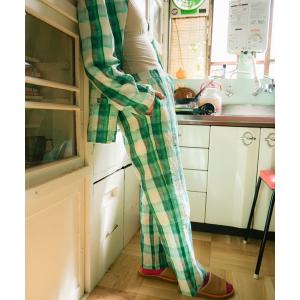 パンツ 貼り合わせた日記のギンガムパンツ レディース メンズ