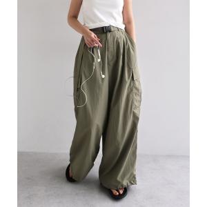 カーゴパンツ 接触冷感/UVカット(UPF50＋)/撥水加工ナイロンカーゴパンツ「ベルト付き」 レディース メンズ