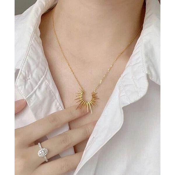 ネックレス 太陽モチーフゴールドネックレス/レディース(T3) レディース メンズ