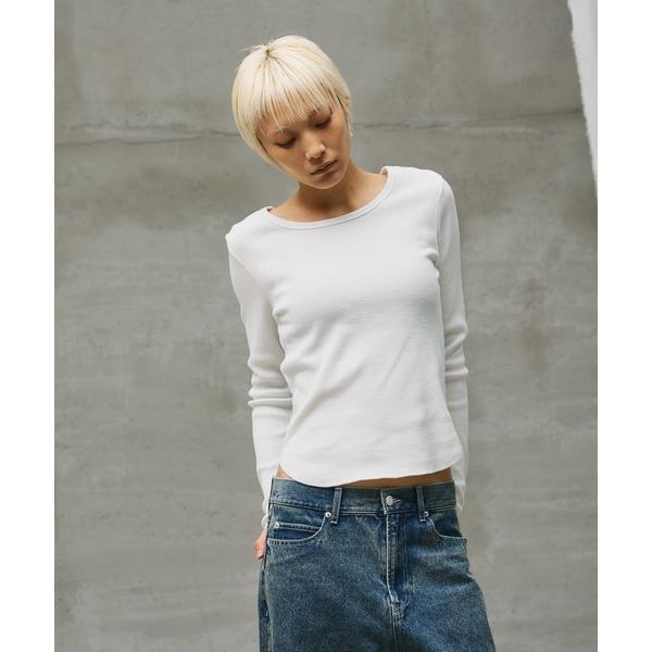 tシャツ 「paradigm」ガス焼ワッフルクルーネックL/S レディース