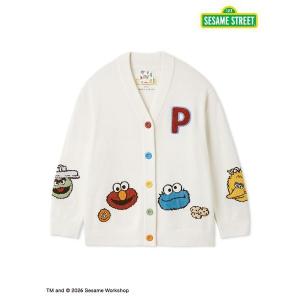 ジェラートピケ パジャマ ルームウェア 「SESAME STREET」エアリーモコアップリケカーディガン レディース