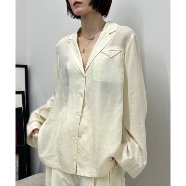 ブラウス シャツ テーラーカラーオープンシャツ レディース