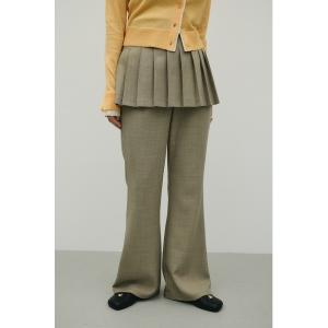 スラックス パンツ プリーツスカートレイヤードパンツ レディース