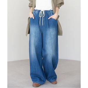 ジーンズ デニム デニムパンツ 「2サイズ展開」デニムイージーワイドパンツ レディース