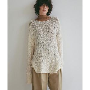 ニット セーター スラブヤーンローゲージニットプルオーバー レディース