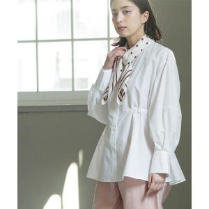 ブラウス シャツ ストライプペプラムデザインブラウス「洗濯機OK」 レディース