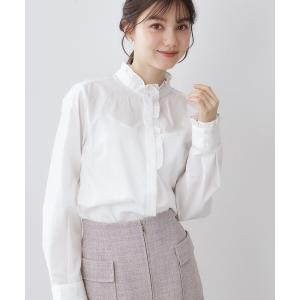 ブラウス シャツ ブロードフロントフリルブラウス「洗濯機OK」「5col」 レディース