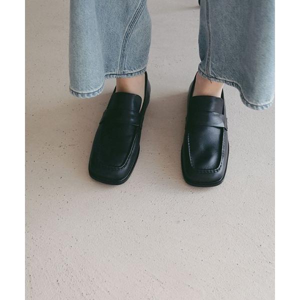 ローファー ソフトレザースクエアローファー レディース