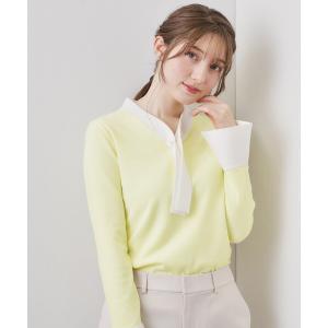 index（インデックス） ニット セーター ミニフリル衿付きポロニット