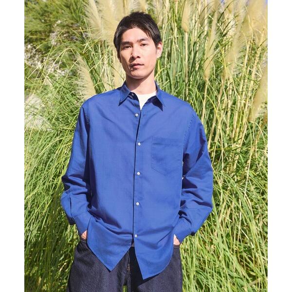シャツ ラミー ミックス ジャストルーズ 長袖 シャツ メンズ