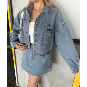 セットアップ デニムショートジャケットスカートセットアップ レディース